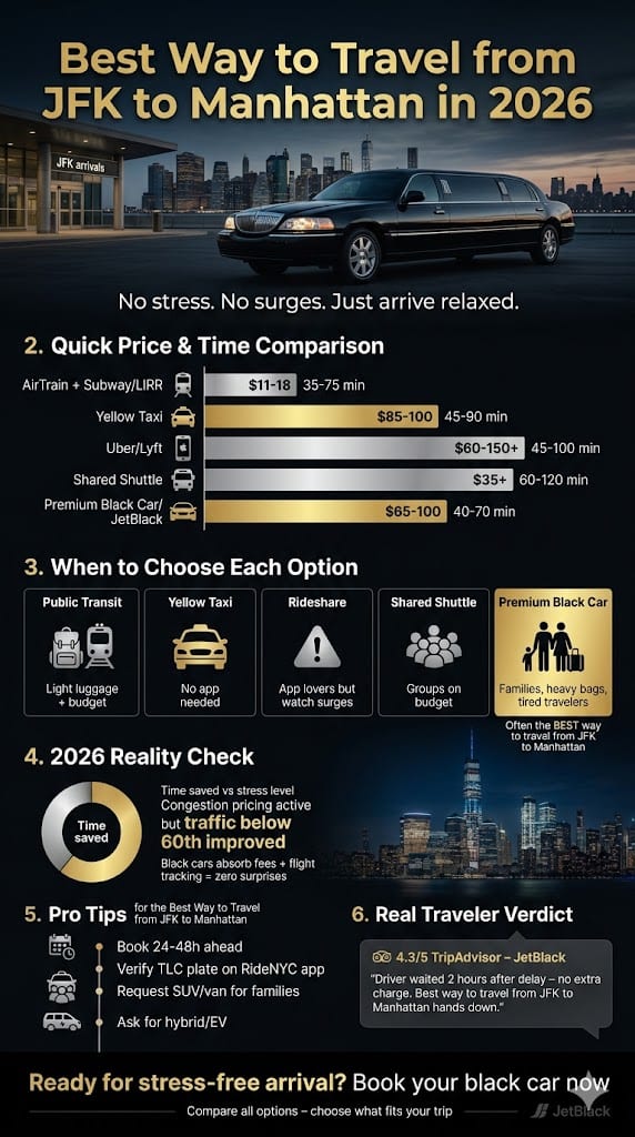 Infographic Best Way To Travel From Jfk To Manhattan