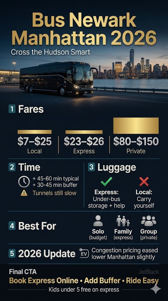 Infographic Bus Newark Manhattan