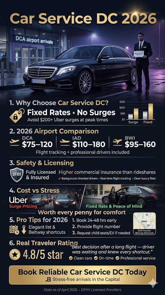 Car Service Dc In 2026: Honest Guide To Black Car, Limo &Amp; Airport Transfers That Actually Deliver 3 May 18, 2026 Infographic Car Service Dc
