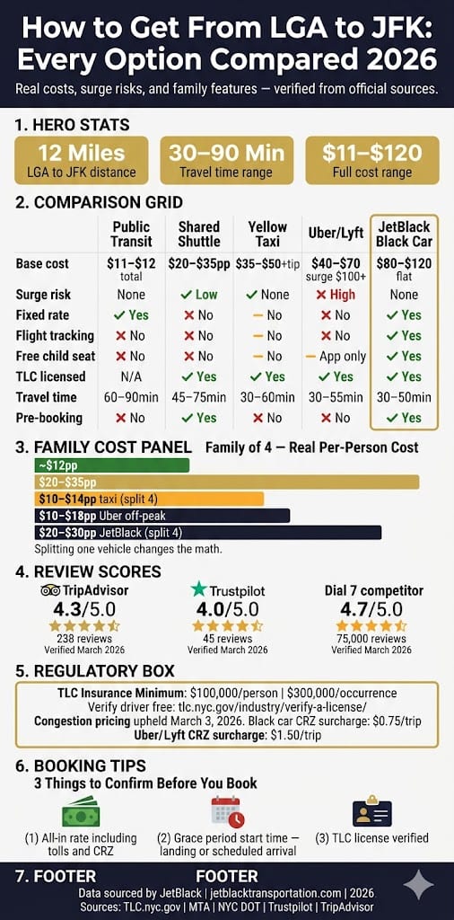 Infographic How To Get From Lga To Jfk