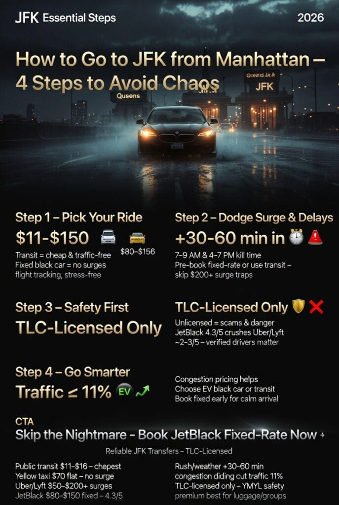 Infographic How To Go To Jfk From Manhattan