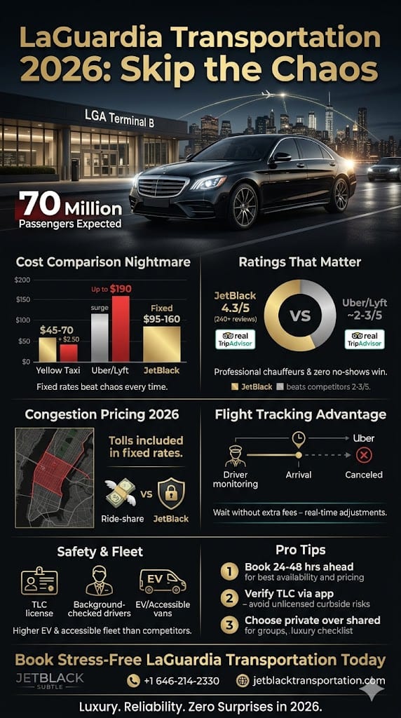 Laguardia Transportation Test: What Business Travelers Actually Need In 2026 3 May 14, 2026 Infographic Laguardia Transportation
