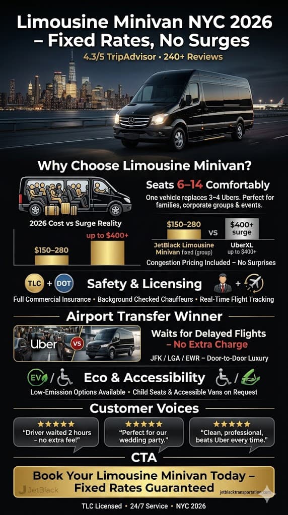 Limousine Minivan Vs Suv: 5 Honest Facts For Nyc Families 2026 4 June 6, 2026 Infographic Limousine Minivan