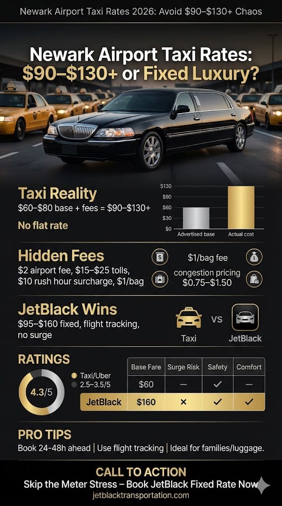 Infographic Newark Airport Taxi Rates