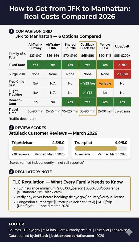 How To Get From Jfk To Manhattan: 7 Honest Options For Families (2026) 3 April 14, 2026 Infographic How To Get From Jfk To Manhattan