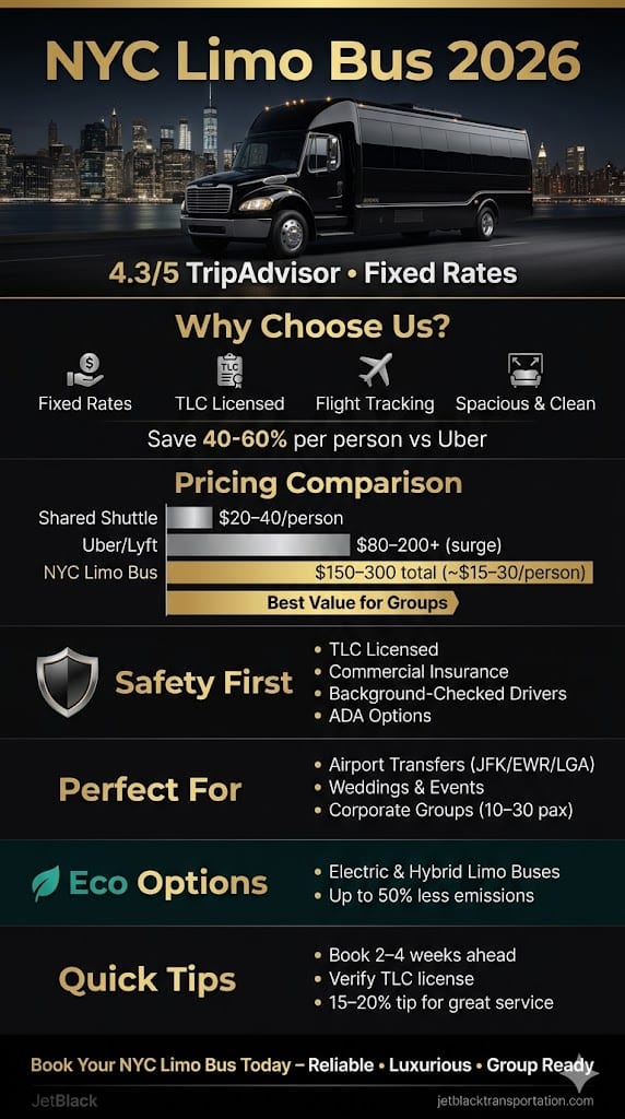 Nyc Limo Bus: 7 Honest Facts Every First-Timer Should Know In 2026 3 April 14, 2026 Infographic Nyc Limo Bus