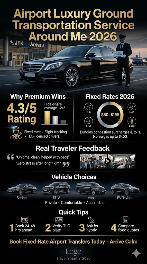 Infographic Airport Luxury Ground Transportation Service Around Me