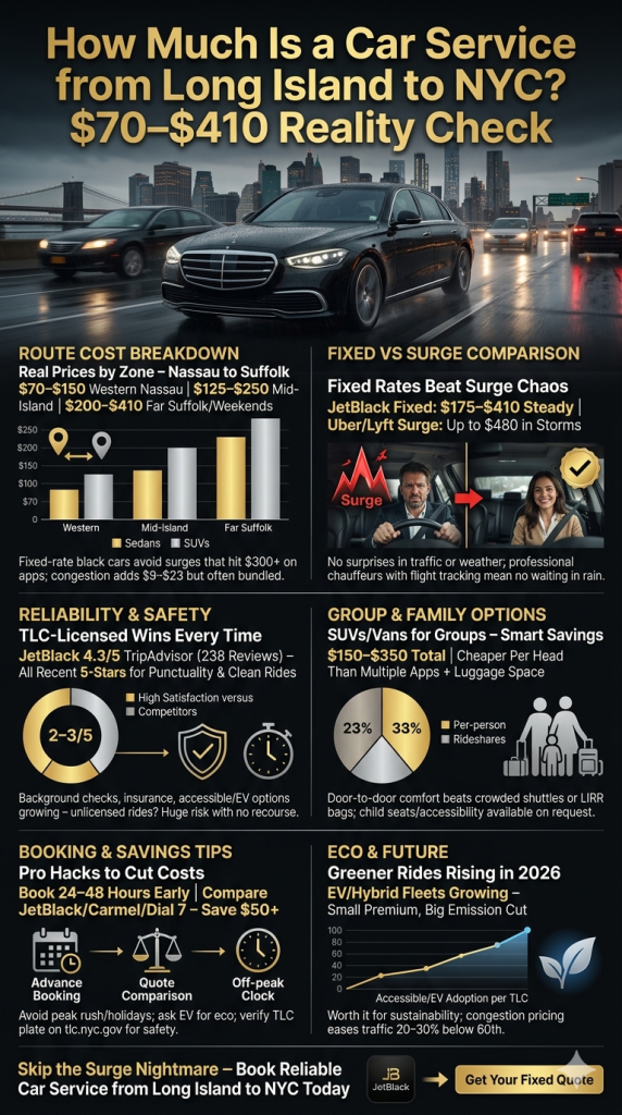 Infographic How Much Is A Car Service From Long Island To Nyc By Zone/Vehicle