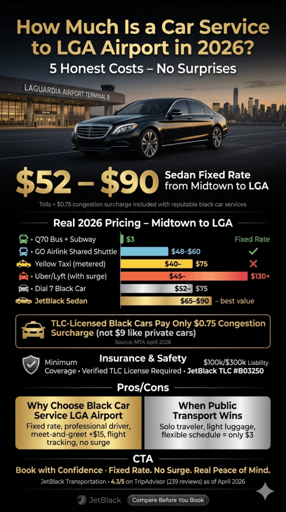 Nyc For-Hire Vehicle Landscape Infographic Comparing Black Cars Lga Airport Uber Yellow Taxis And Limos Across Licensing Tier Insurance Minimum Surge Pricing Fixed Rate Availability And Tlc Oversight