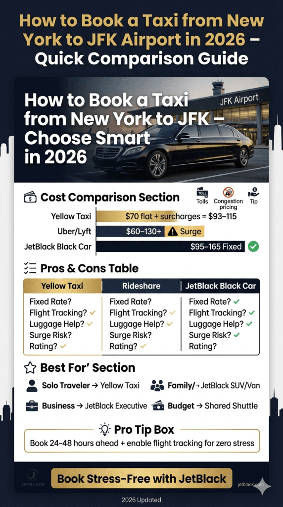  How To Book A Taxi From New York To Jfk 2026 Cost Breakdown Infographic