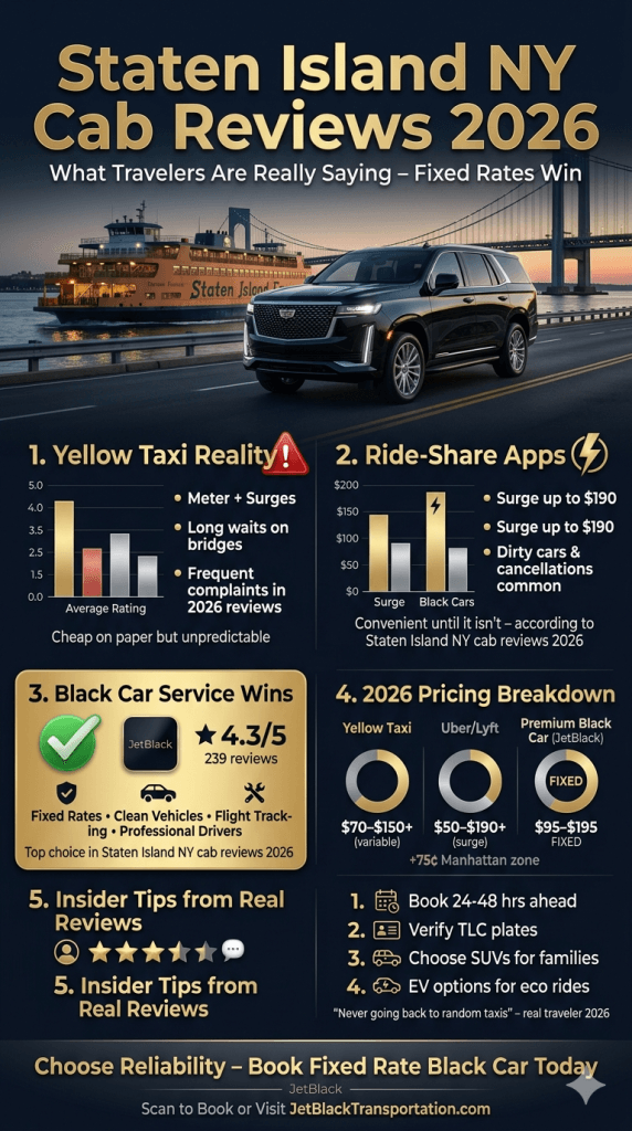 Staten Island Ny Cab Reviews 2026 Staten Island Ny Cab Reviews 2026 Infographic Comparing Taxi Versus Black Car Options