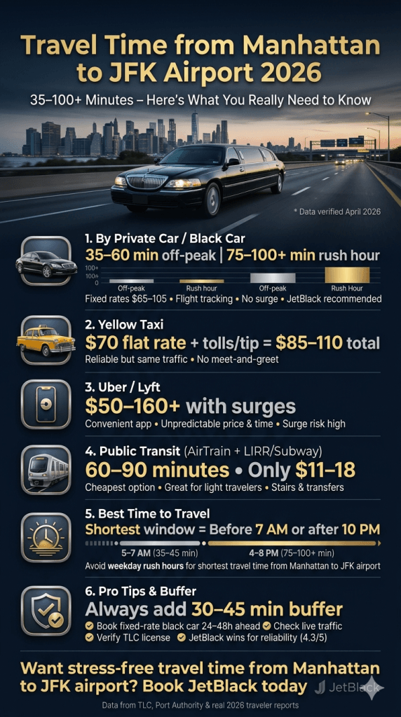 Travel Time From Manhattan To JFK Airport 2026: Real Times + Best Options