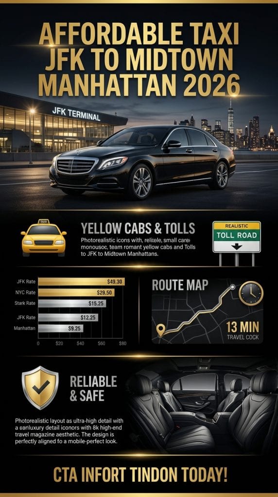 Affordable Taxi Jfk To Midtown Manhattan Pricing Guide With Tolls And Fees