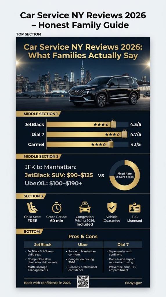Nyc For-Hire Vehicle Landscape — 2026 Comparison Nyc For-Hire Vehicle Comparison Infographic Black Car Rideshare Yellow Taxi 2026