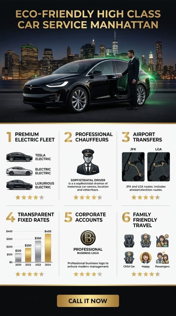 Infographic Eco Friendly High Class Car Service Manhattan Emissions Savings And Pricing