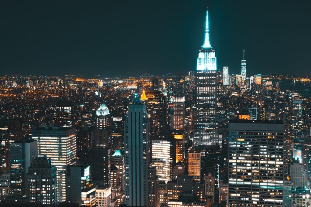 America, Architecture, Buildings, City, Cityscape, Evening, Illuminated, Lights, Manhattan, Midtown, New York, New York City, Nyc, Nature, Night Sky, Night, Outdoors, Pinnacle, Sky, Skyline, Skyscrapers, Tower, Travel, Usa