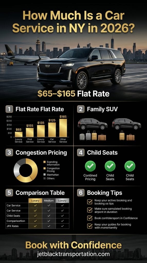 How Much Is A Car Service In Ny Infographic Comparing Black Car Rideshare Taxi Shuttle Costs Nyc 2026