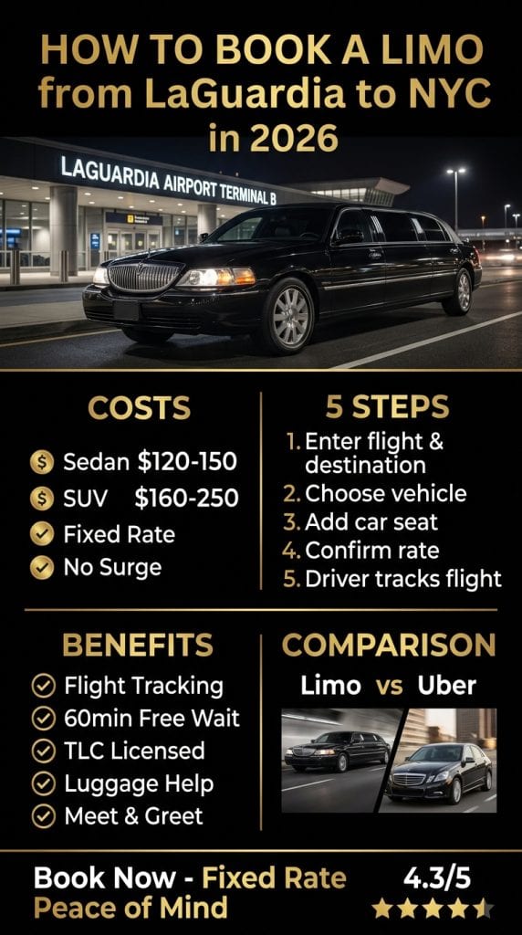  How To Book A Limo From Laguardia To Nyc Cost Comparison And Savings Infographic
