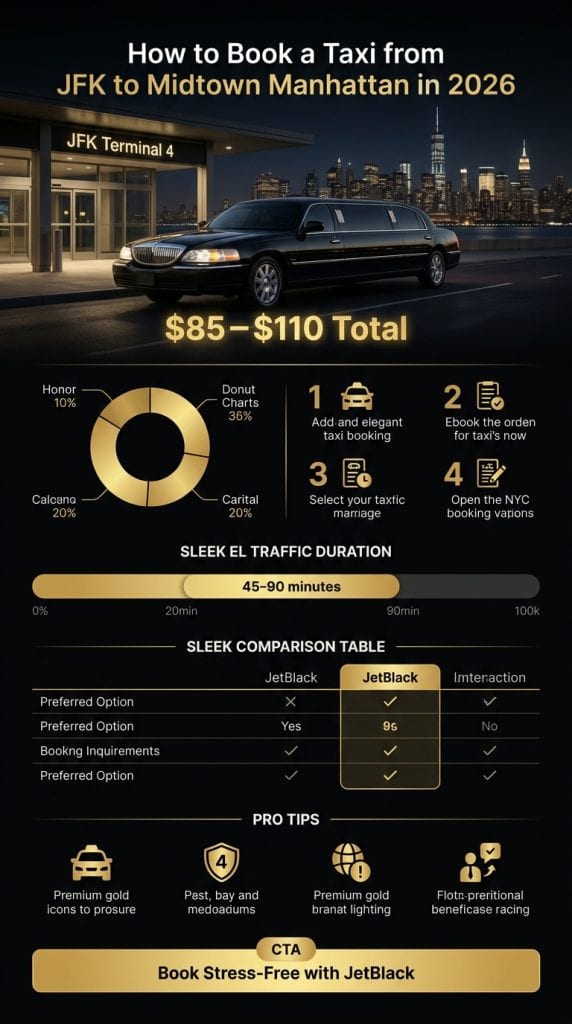 Clear Infographic Breaking Down How To Book A Taxi From Jfk To Midtown Manhattan Versus Premium Alternatives