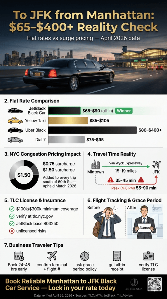 To Jfk From Manhattan For-Hire Vehicle Comparison Infographic Nyc Black Car Yellow Taxi Rideshare