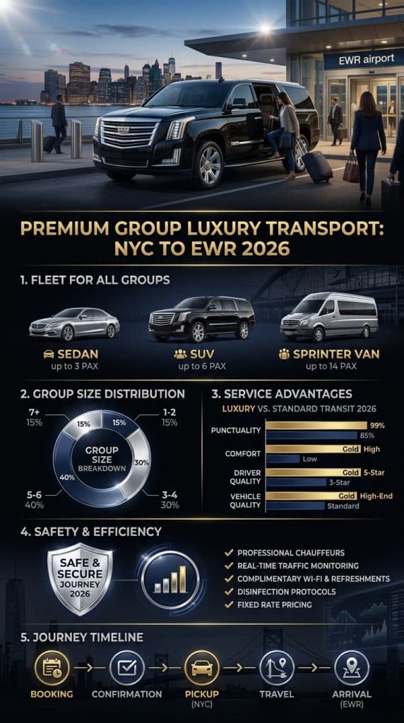 Nyc For-Hire Vehicle Landscape Infographic Comparing Car Service Nyc To Newark For Groups Options Including Suvs Sprinters Rideshares And Taxis