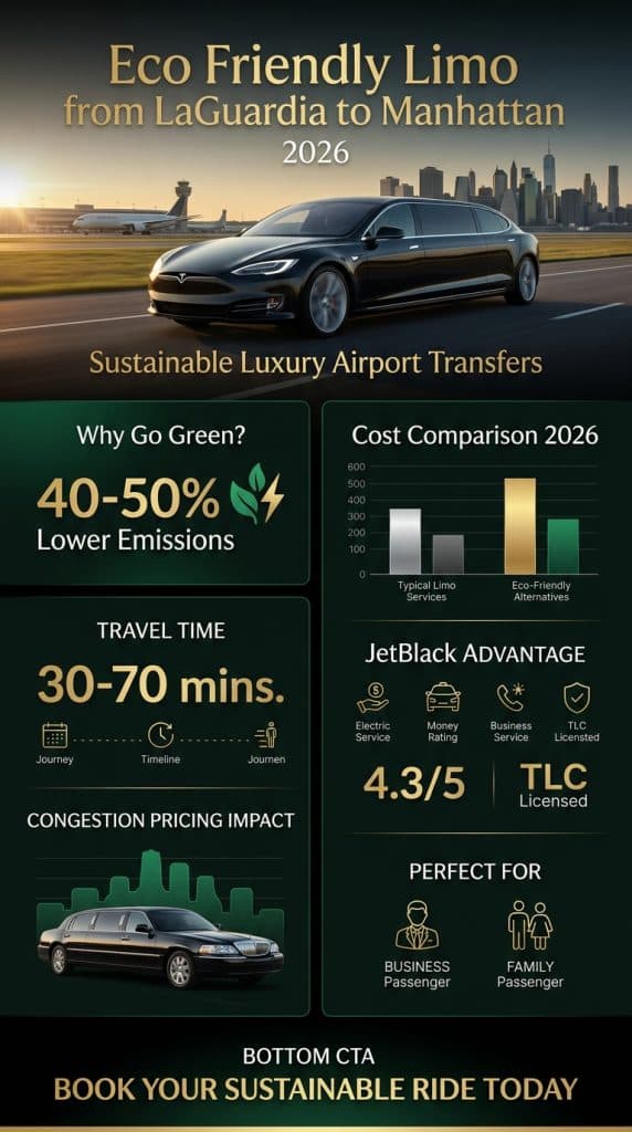 Infographic Detailing Benefits Of Eco Friendly Limo From Laguardia To Manhattan Versus Traditional Options