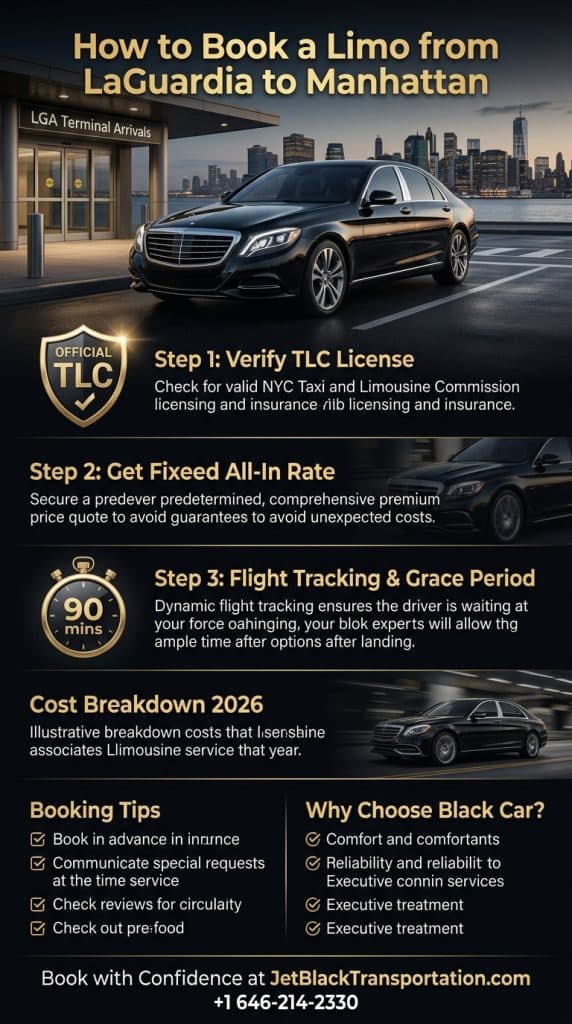 How To Book A Limo From Laguardia To Manhattan Nyc Black Car Comparison Infographic 2026