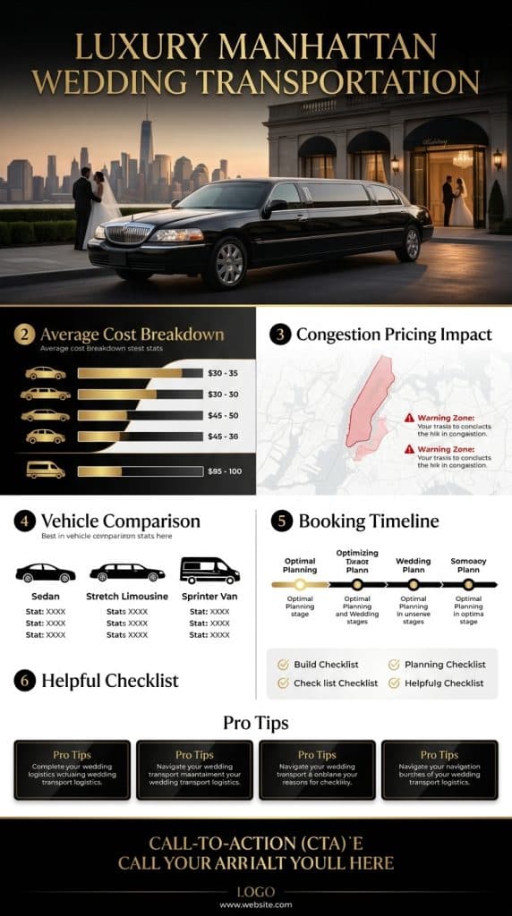 Luxury Wedding Limousine New York Comparison Infographic Black Car Rideshare Yellow Taxi