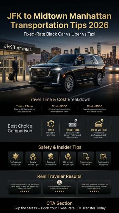 Comprehensive Infographic For Jfk To Midtown Manhattan Transportation Tips Cost Comparison 2026