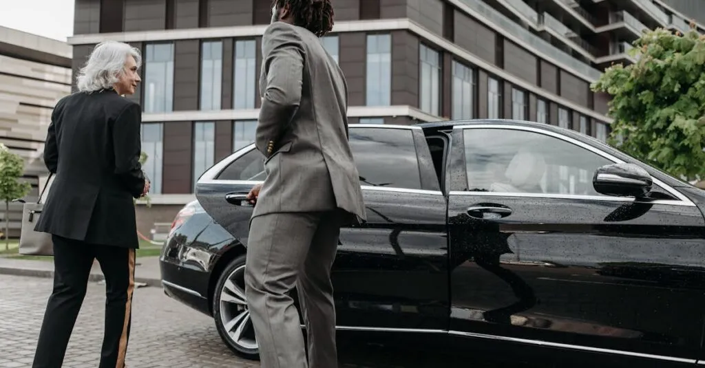 Guide To The Nearest Airport Limo JFK: Tips On Arranging A High-Class Transfer with JetBlack 3 Man Opening a Car Door for a Woman