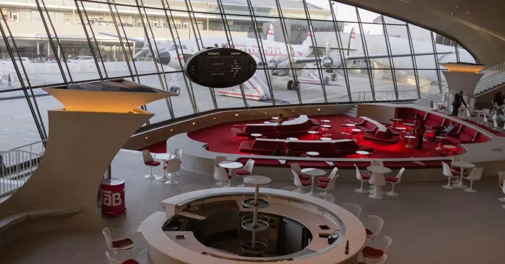 Explore The Vintage Architecture And Design Of The Twa Hotel At Jfk Airport, New York.