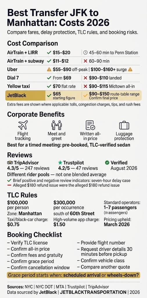 Best Transfer JFK to Manhattan: 7 Honest 2026 Tests 3 October 30, 2026 Infographic best transfer jfk to manhattan