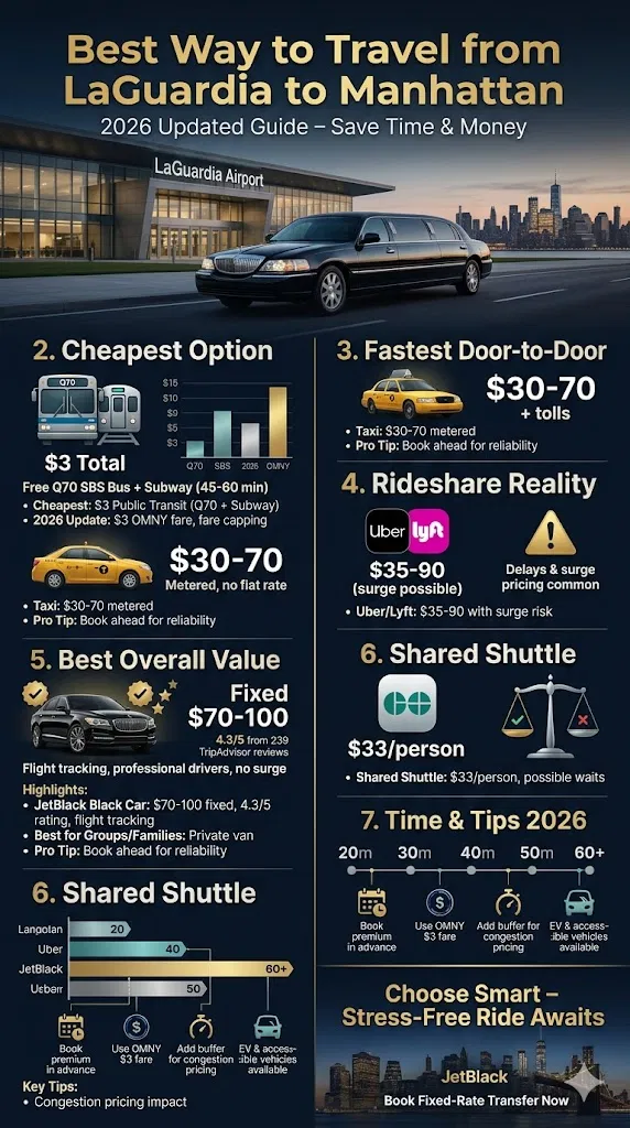 Infographic Best Way To Travel From Laguardia To Manhattan