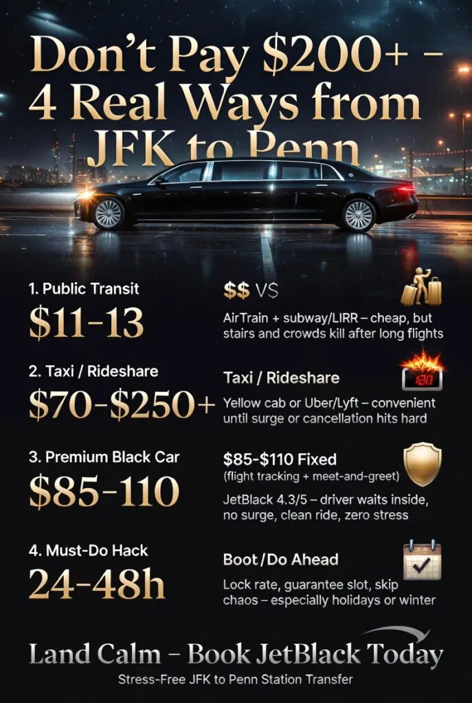 Infographic How To Get From Jfk Airport To Penn Station