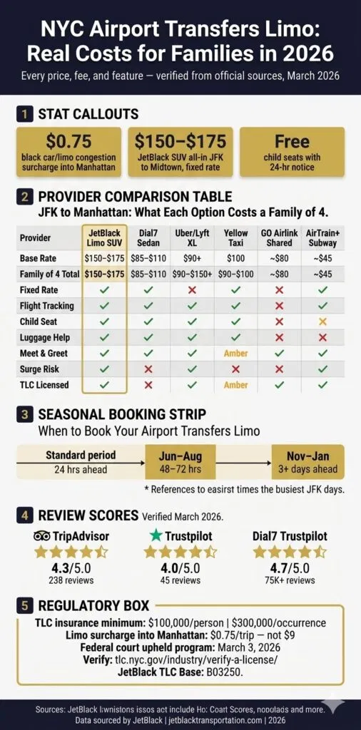 Airport Transfers Limo Nyc: 5 Honest Facts For Families In 2026 3 March 29, 2026 Infographic Airport Transfers Limo
