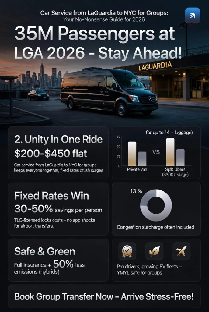Car Service From Laguardia To Nyc For Groups: Reliable Options In 2026 3 January 31, 2026 Infographic Car Service From Laguardia To Nyc For Groups