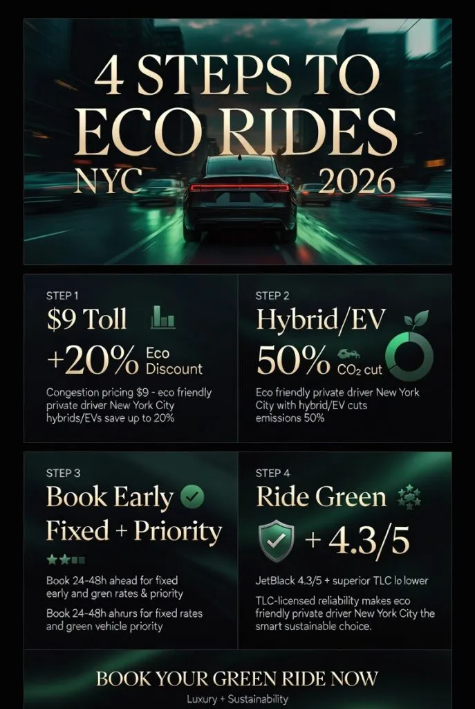 Eco Friendly Private Driver New York City: Navigating Sustainable Rides In 2026 Like A Pro 3 January 30, 2026 Infographic Eco Friendly Private Driver New York City