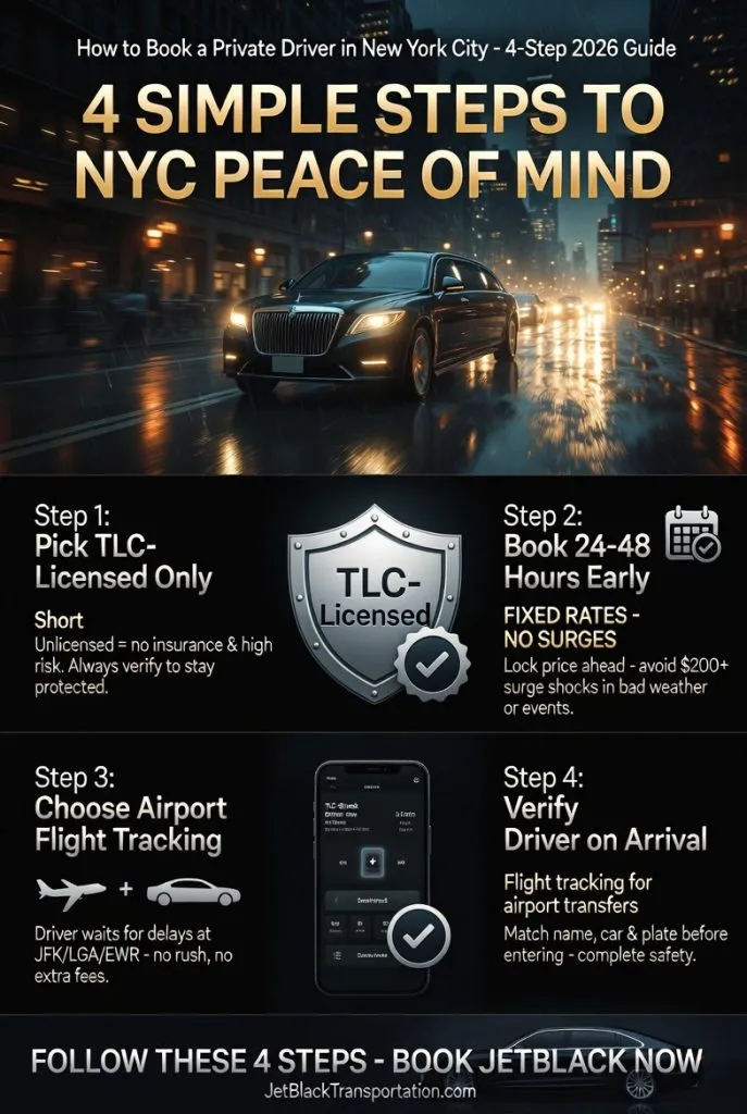 Infographic How To Book A Private Driver In New York City