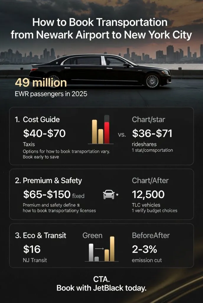 Infographic How To Book Transportation From Newark Airport To New York City