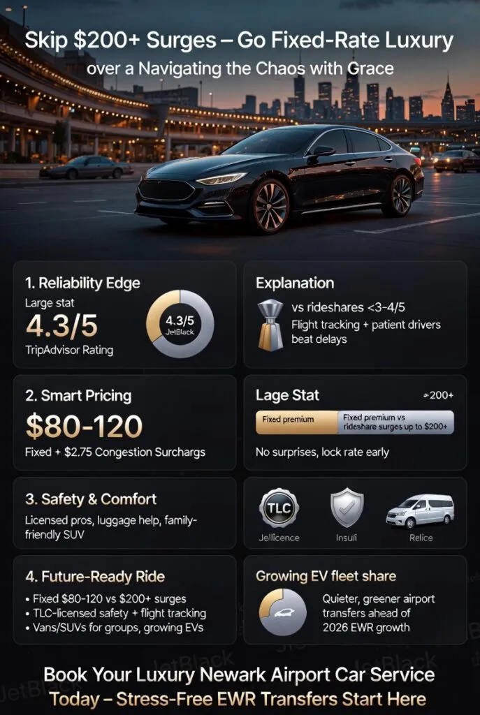 Luxury Newark Airport Car Service In 2026: Navigating The Chaos With Grace 3 January 31, 2026 Infographic Luxury Newark Airport Car Service