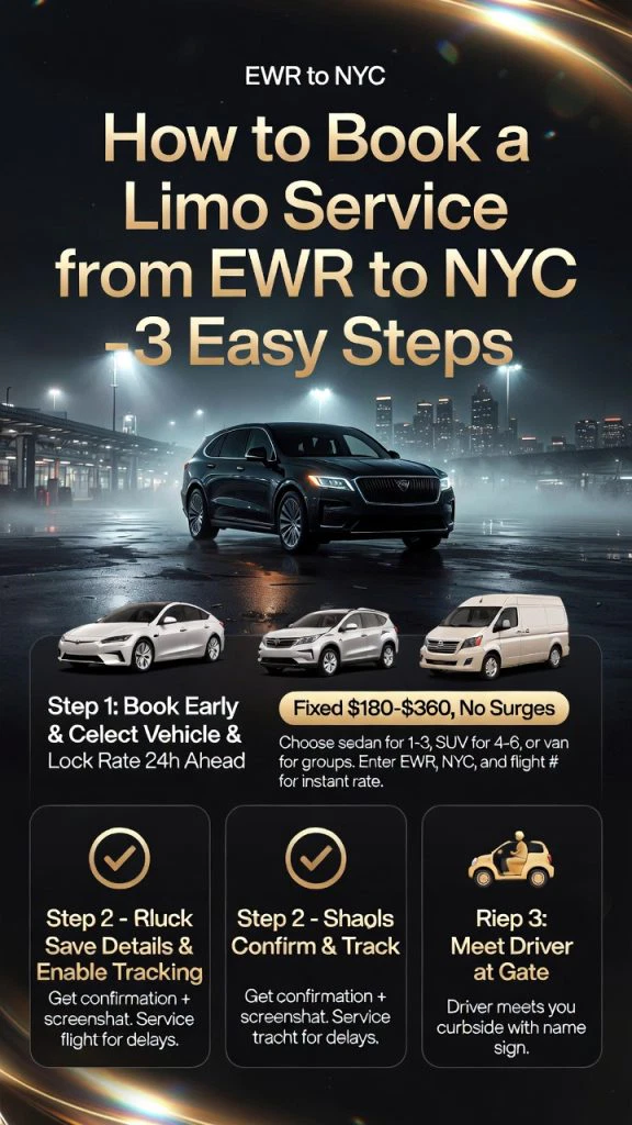 How To Book A Limo Service From Ewr To Nyc In 2026: The Real Deal From Someone Who’s Lived The Terminal Grind 3 March 12, 2026 Infographic How To Book A Limo Service From Ewr To Nyc