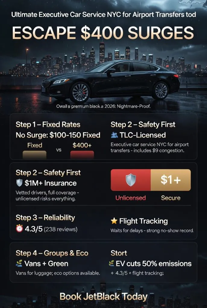 Ultimate Executive Car Service Nyc For Airport Transfers In 2026: Avoid The Nightmare Surge 3 February 3, 2026 Infographic Executive Car Service Nyc For Airport Transfers