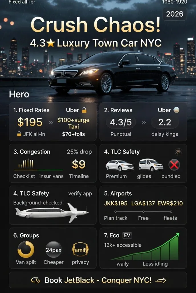 Epic Luxury Town Car Service New York: Crush 2026 Gridlock Like A Pro! 3 March 4, 2026 Infographic Luxury Town Car Service New York