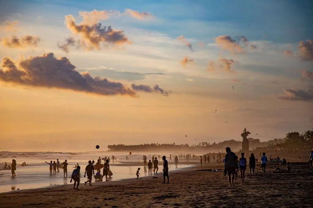 Beach, Dusk, People, Vacation, Leisure, Swim, Ocean, Nature, Sea, Water, Sand, Shore, Seashore, Coast, Tropical, Canggu, Bali, Indonesia