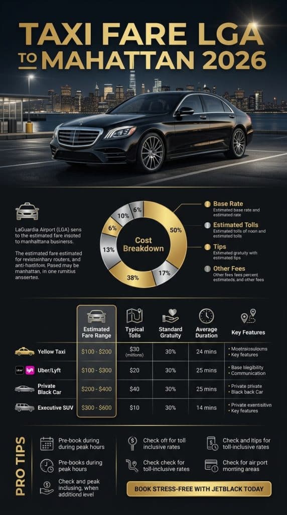  Taxi Fare Lga To Manhattan Infographic Comparison 2026