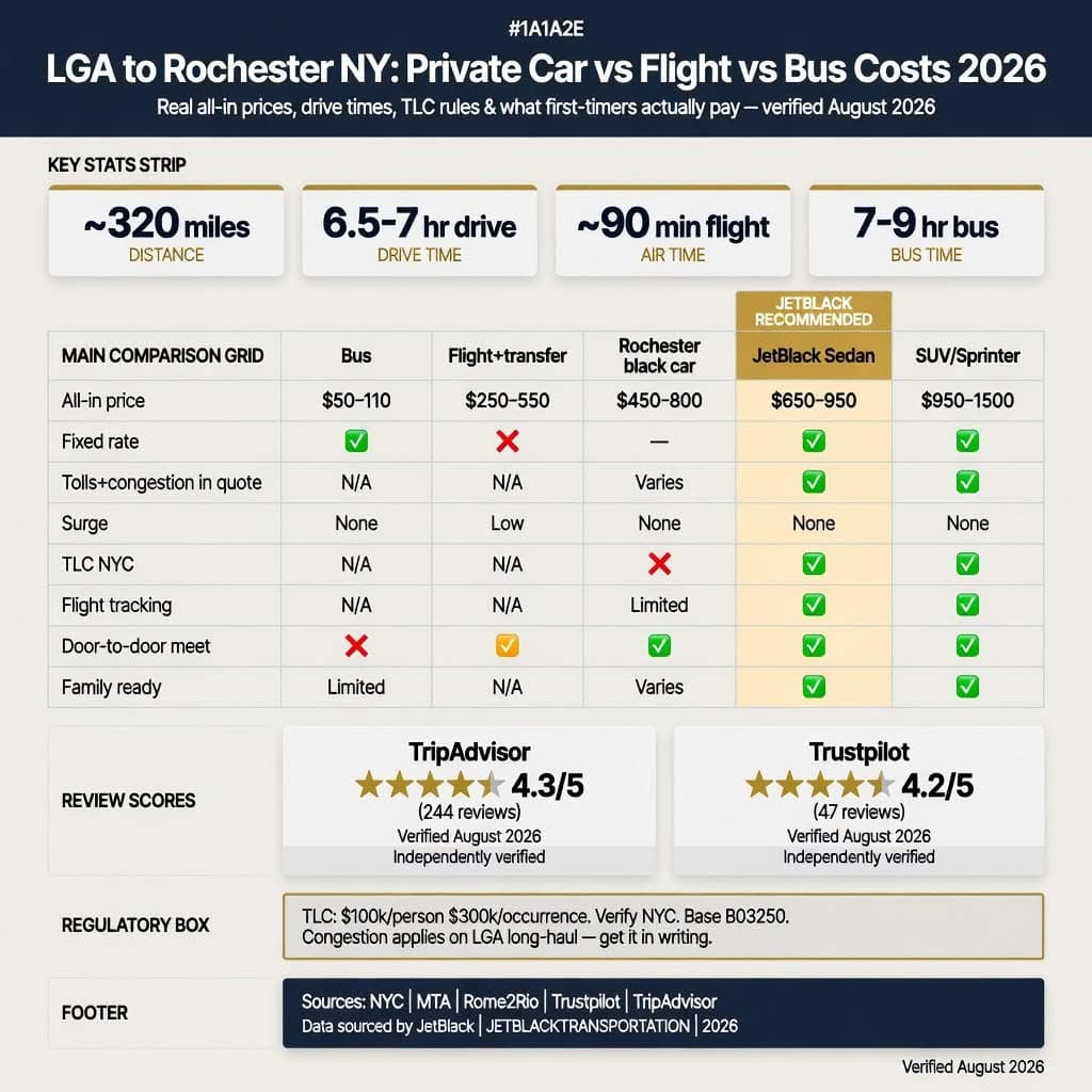 laguardia airport to rochester ny