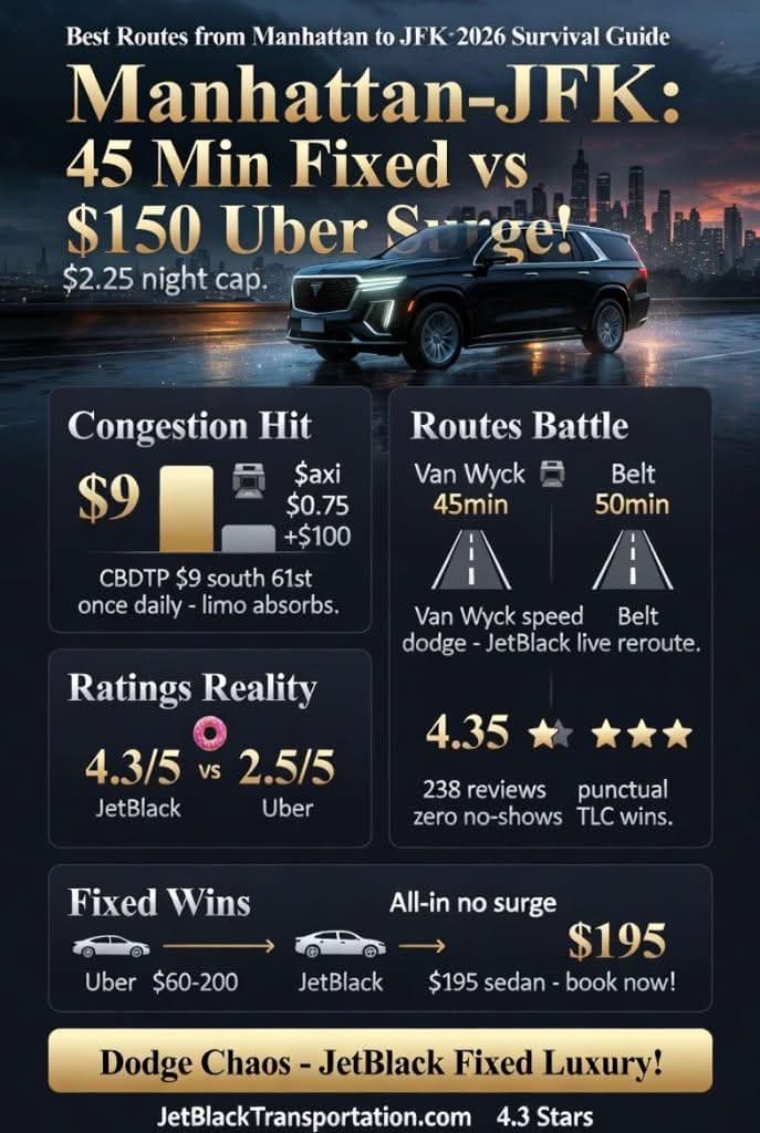 Infographic best routes from manhattan to jfk