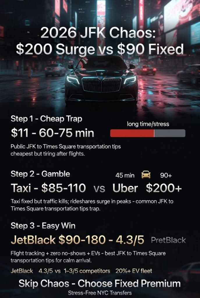 Infographic jfk to times square transportation tips