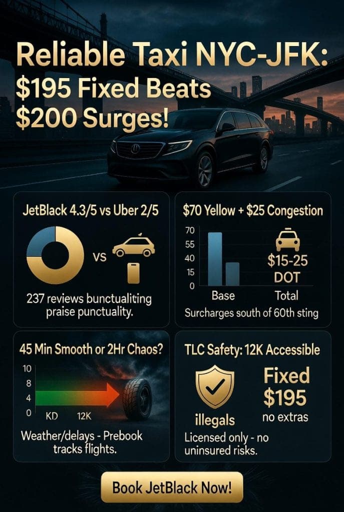Infographic reliable taxi from nyc to jfk