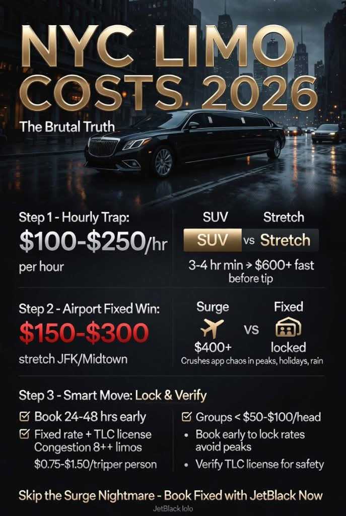 Infographic how much is a limousine rental in nyc